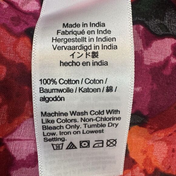 J. Crew Empire-Waist Red Floral 100% Cotton Voile Maxi Dress Open Back Women XXL - Picture 8 of 9